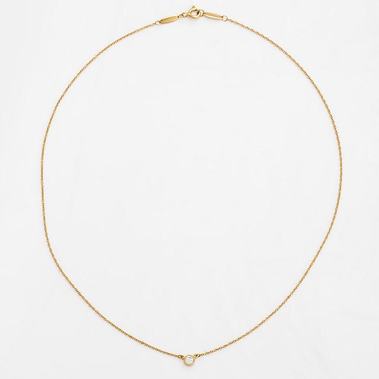 Tiffany & Co, Elsa Peretti, halsband, 18K guld och diamant ca 0.12 ct.