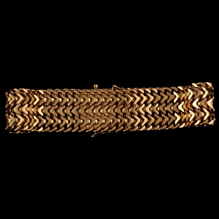 ARMLÄNK, 18k guld, ÄSA Ädelsmycken, Stockholm, 1970. Vikt 37 g.