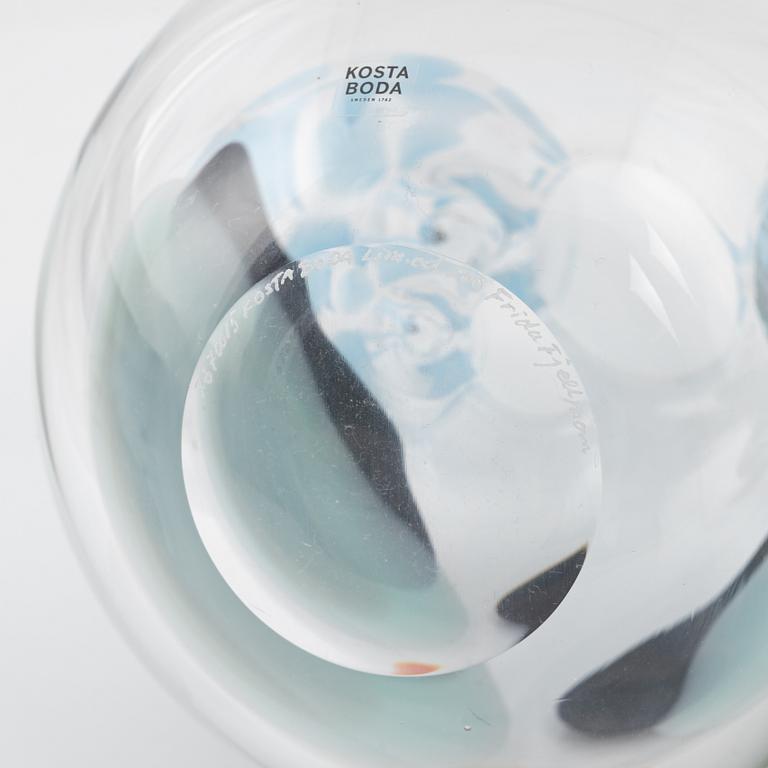 Frida Fjellman, skulptur, glas, Kosta Boda, lim. ed 100.