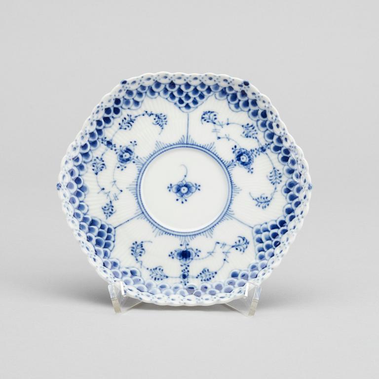 A set of 17 porcelain chocolat cups and saucers Musselmalet Royal Copenhagen Denmark.