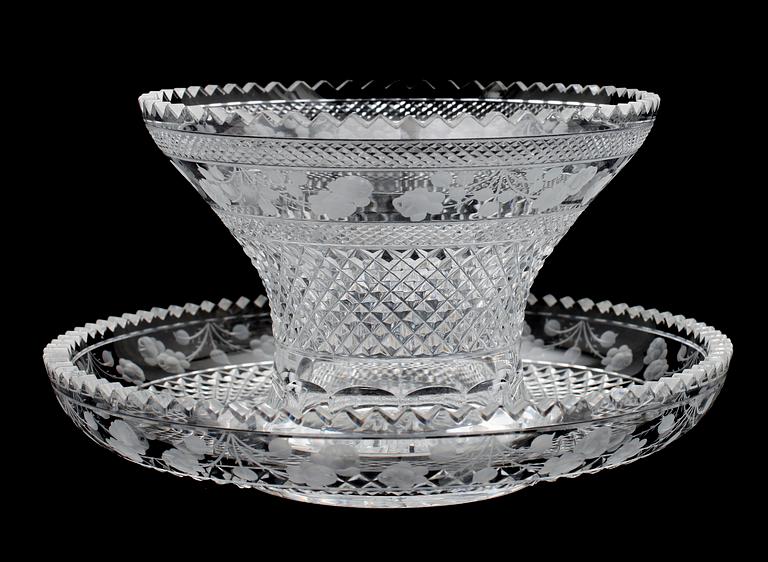 SKÅL PÅ FAT, kristall, 1900-tal.