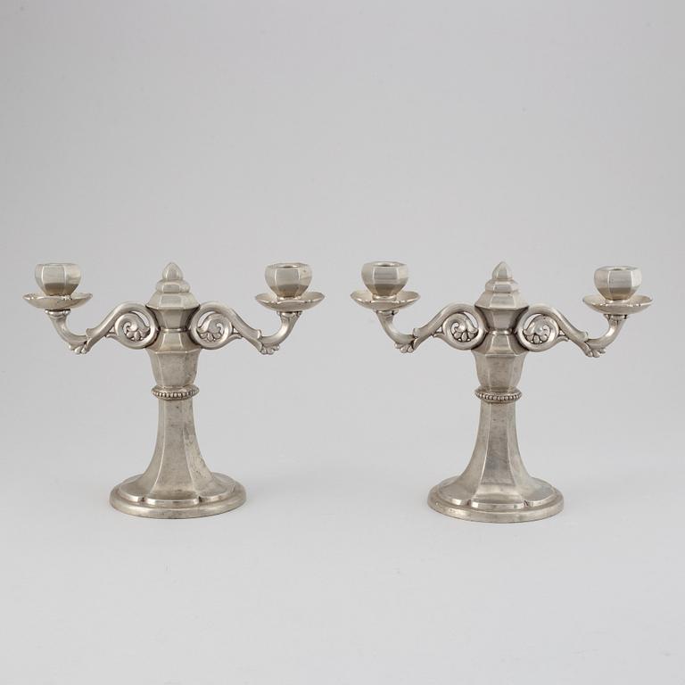 A pair of Gerotin pewter candlesticks, Denmark, first half of the 20th century.