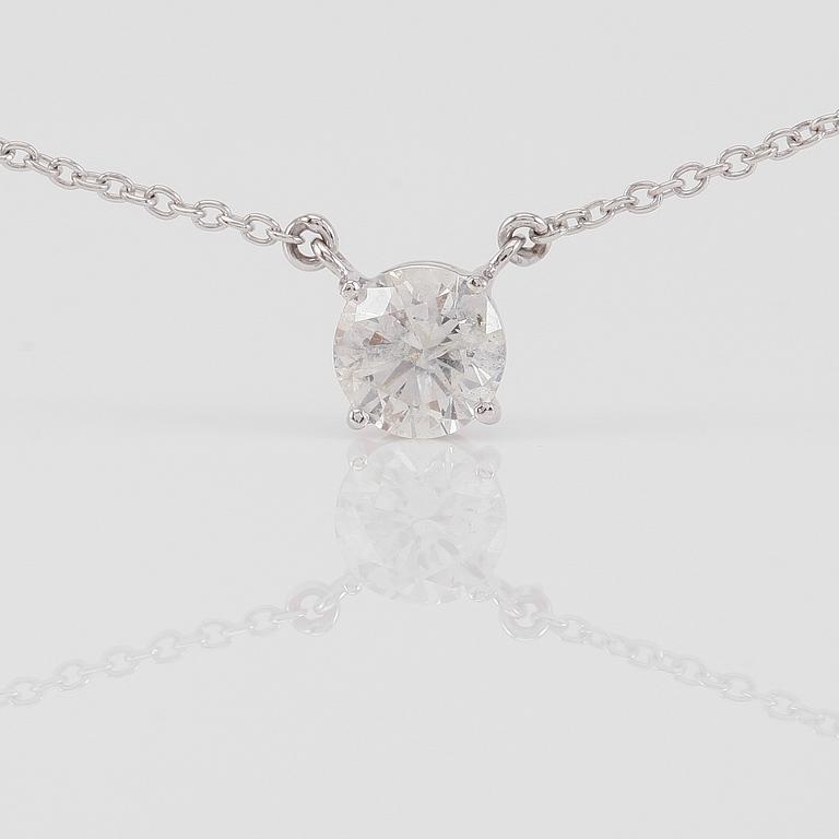 COLLIER, 18K vitguld och diamant tot ca 0.91 ct.