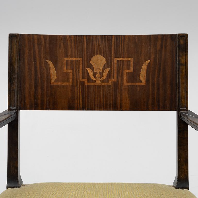 A pair of 'Rosenborg' Swedish Grace armchairs, Seffle Möbelfabrik, 1920s/30s.