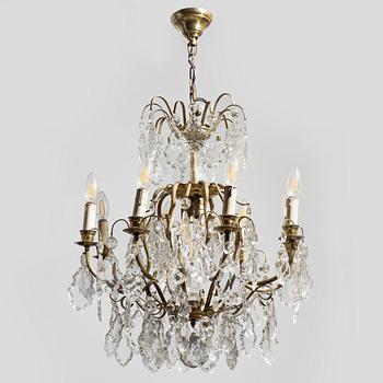 A chandelier, Rococo style, mid-20th century.