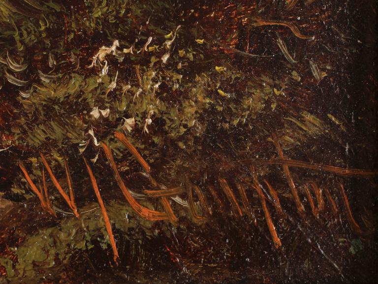 OKÄND KONSTNÄR, olja på pannå, sign W. Crompton?, England, 1800/1900-tal.