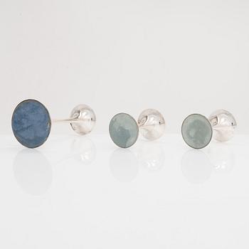 Tapio Wirkkala, three 'Trumpetti' silver candlesticks, Kultakeskus, Hämeenlinna 1994-97.
