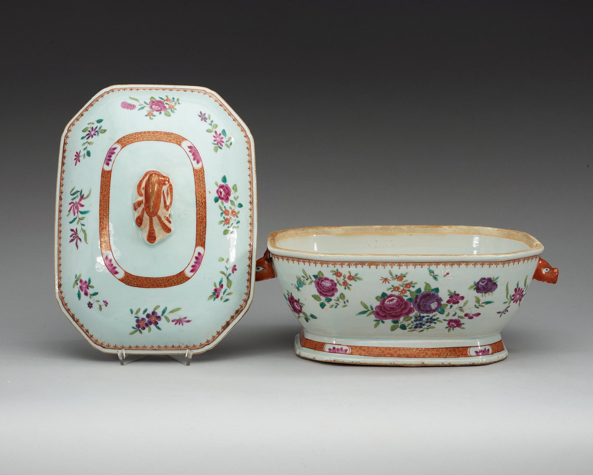 TERRIN med LOCK, porslin. Qing dynastin, Qianlong (1736-95).