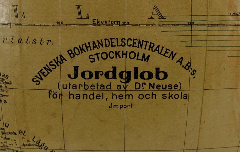 JORDGLOB, Svenska Bokhandelscentralen AB Jordglob, 1900-talets mitt.