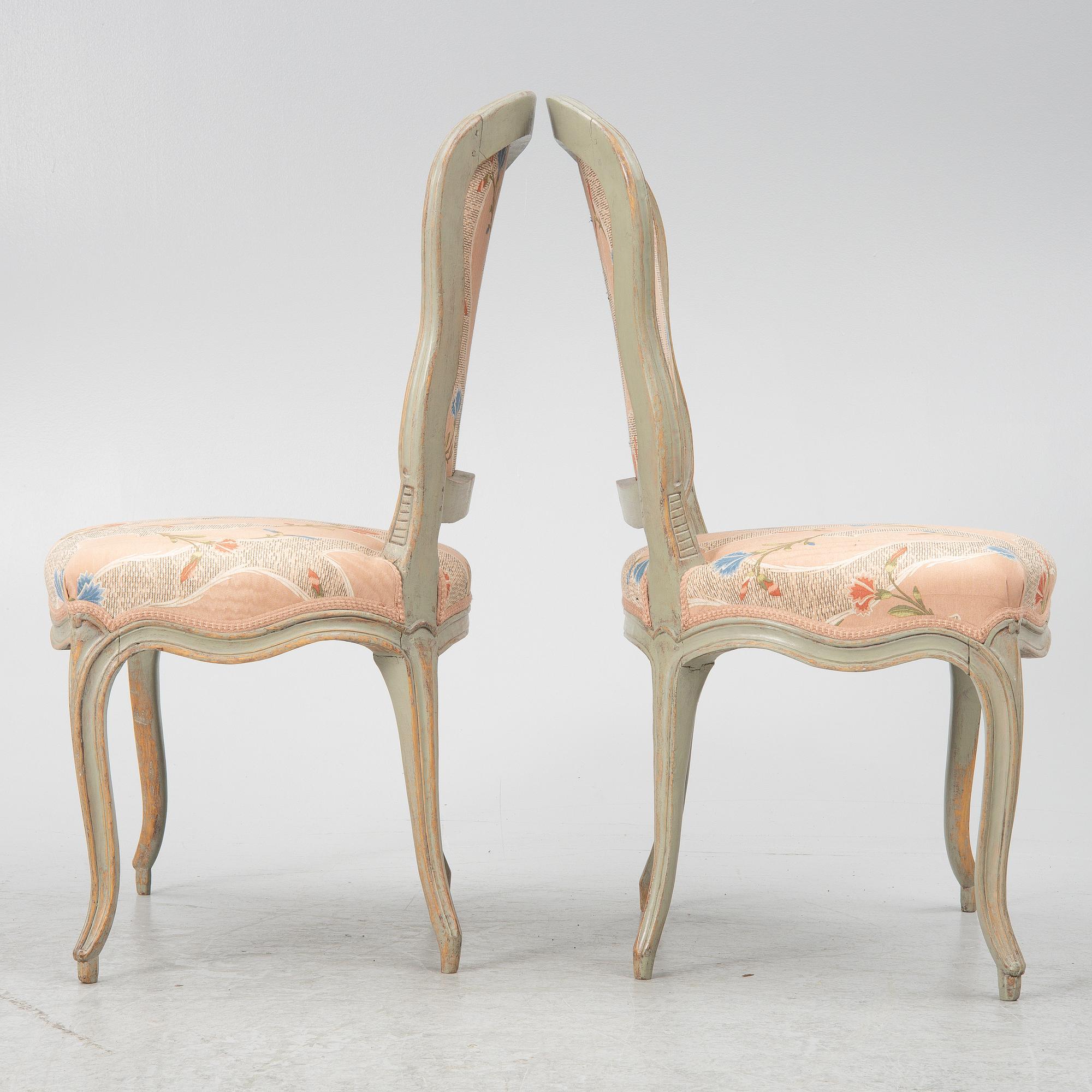 Stolar, ett par rokoko, 1700-talets mitt.