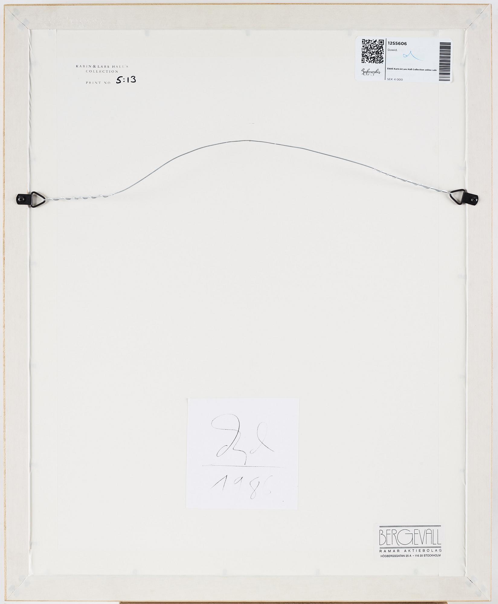 Dawid, photograph signed and dated 1986 on verso.