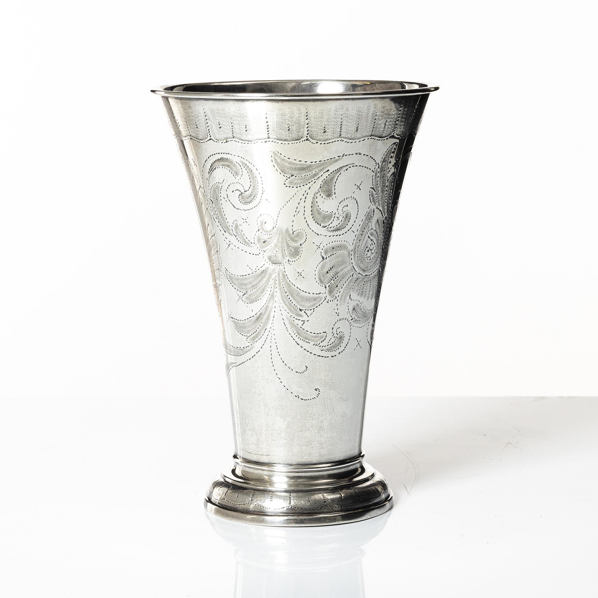 CG Hallberg, bägare, silver, Stockholm 1947.