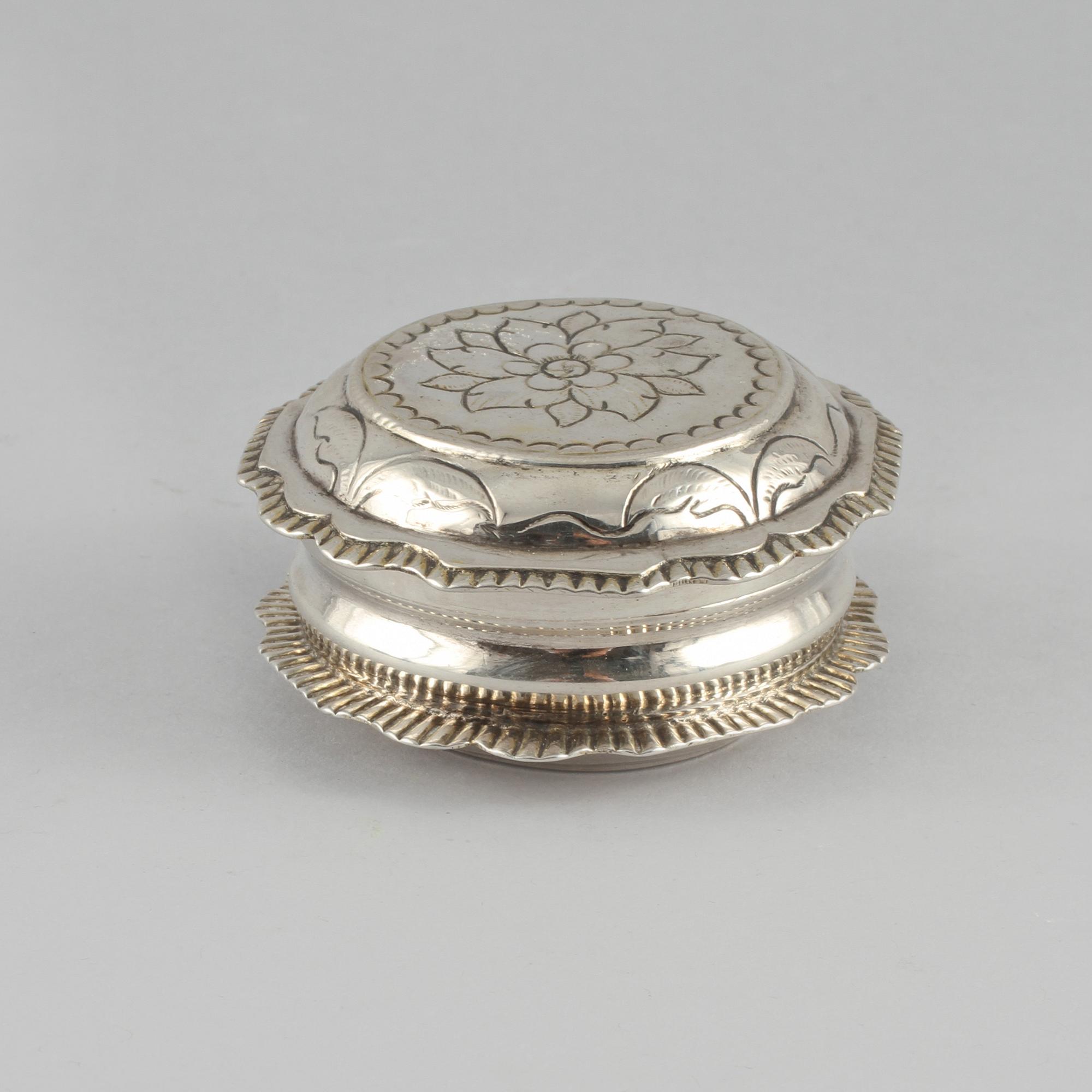 KYRKDOSA, troligen Petter Gökblad (1842-1863), Göteborg, vikt 50 gram.