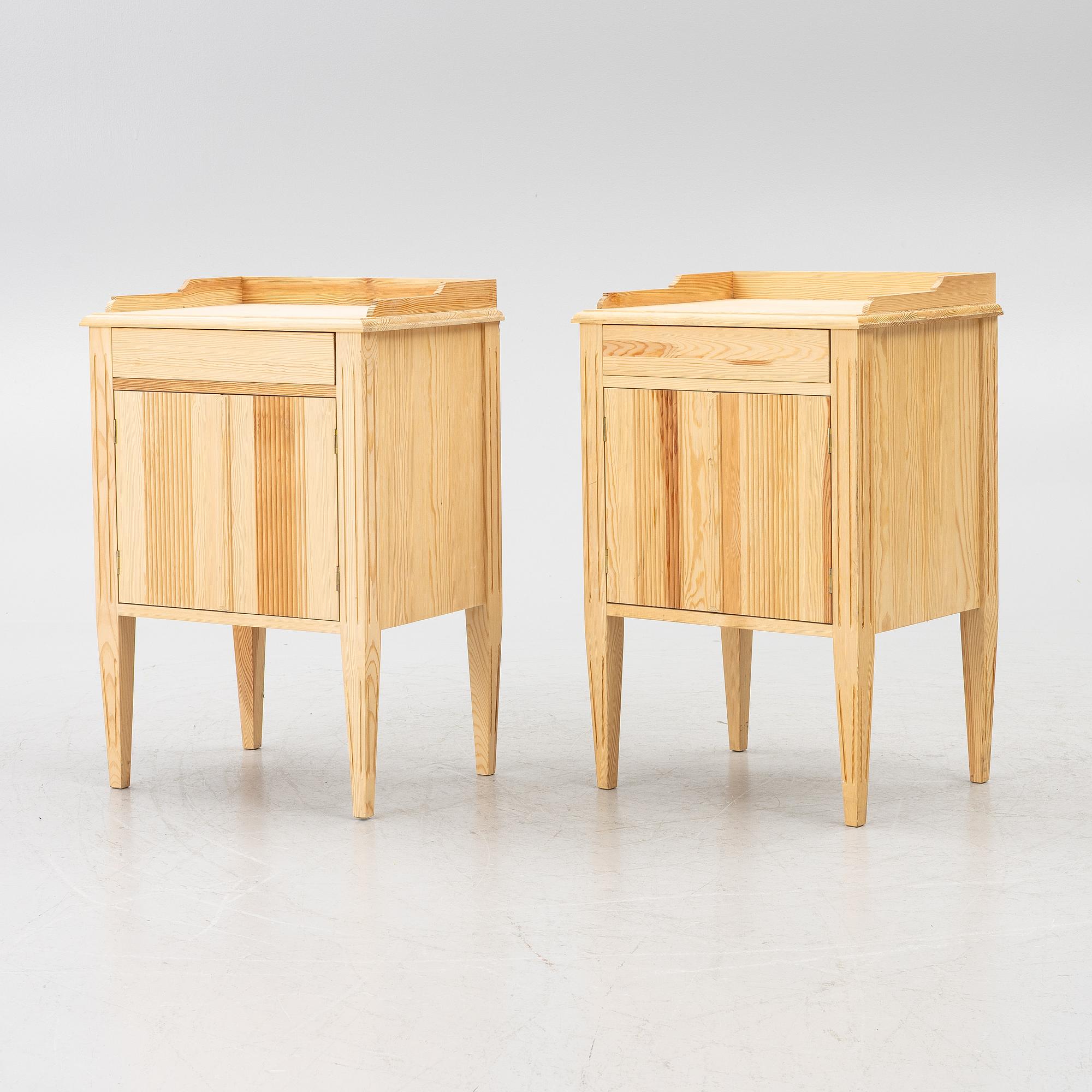 Bedside tables, a pair, Gustavian style, contemporary manufacture.