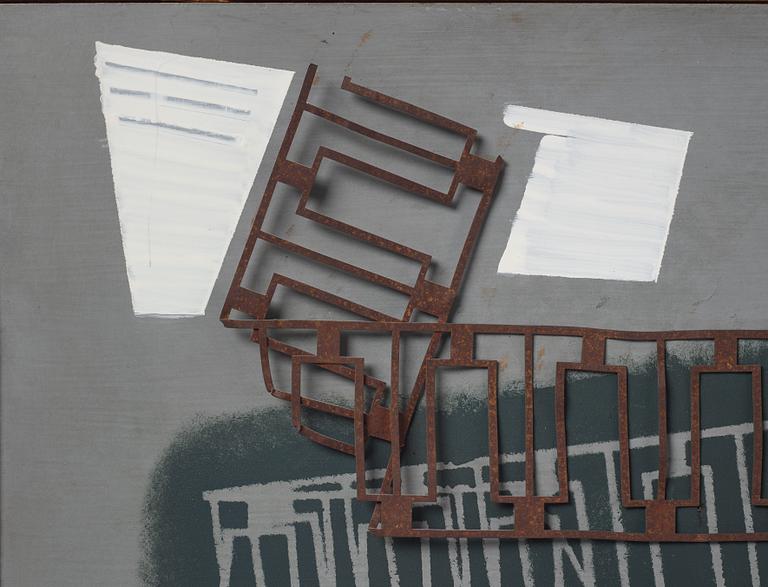 Fritz Grahn, blandteknik på pannå, signerad och daterad -64.