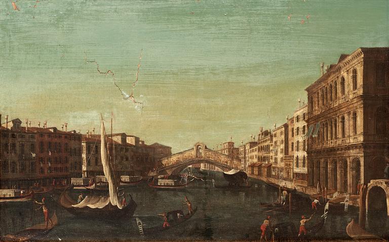 Gabriele Bella Attributed to, Canal Crande with the Rialto bridge.