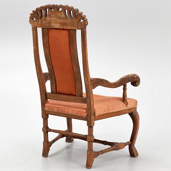 A Swedish Baroque open armchair, circa 1700.