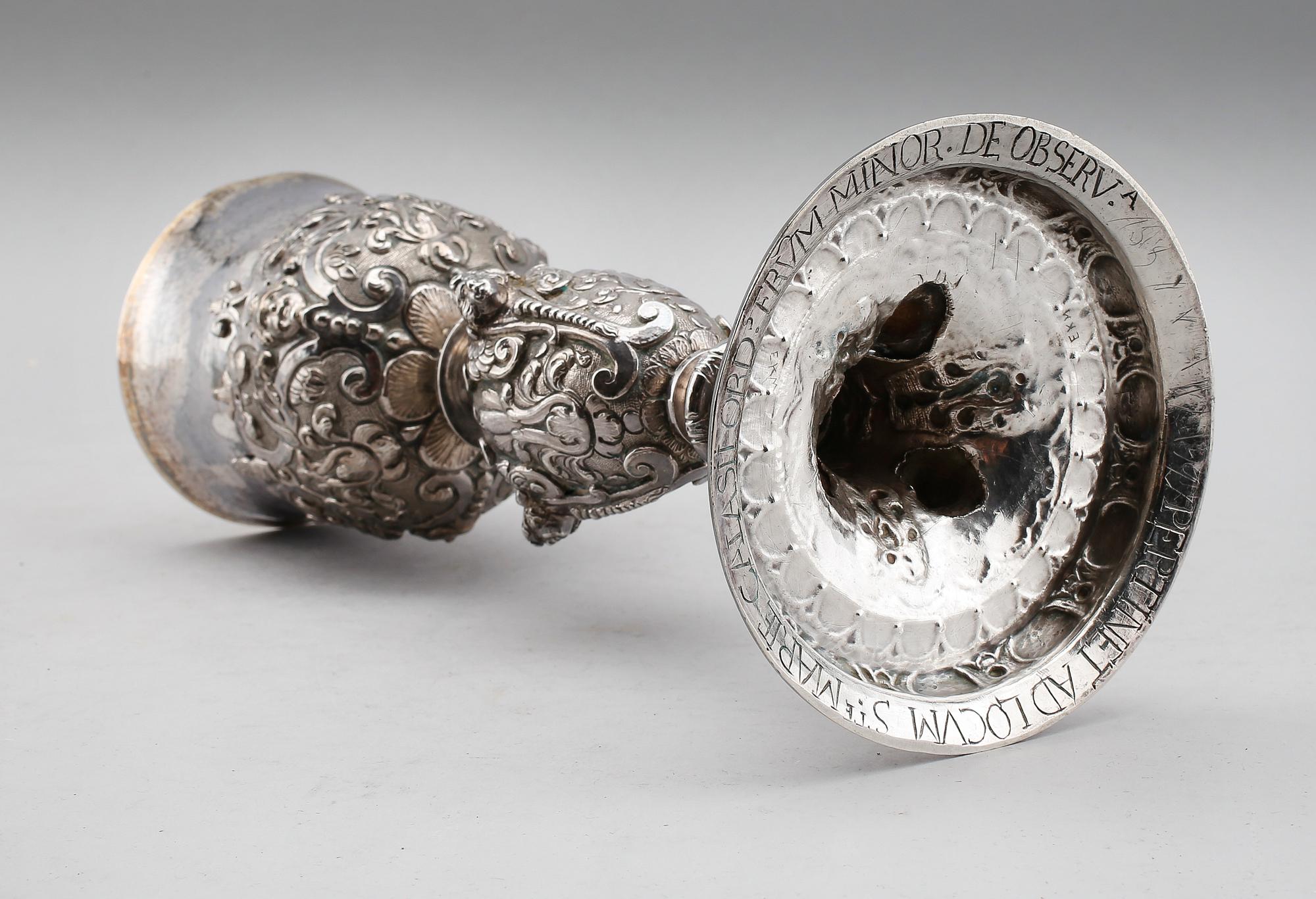 KALK, silver, 1800-tal. Vikt ca 640 gram.