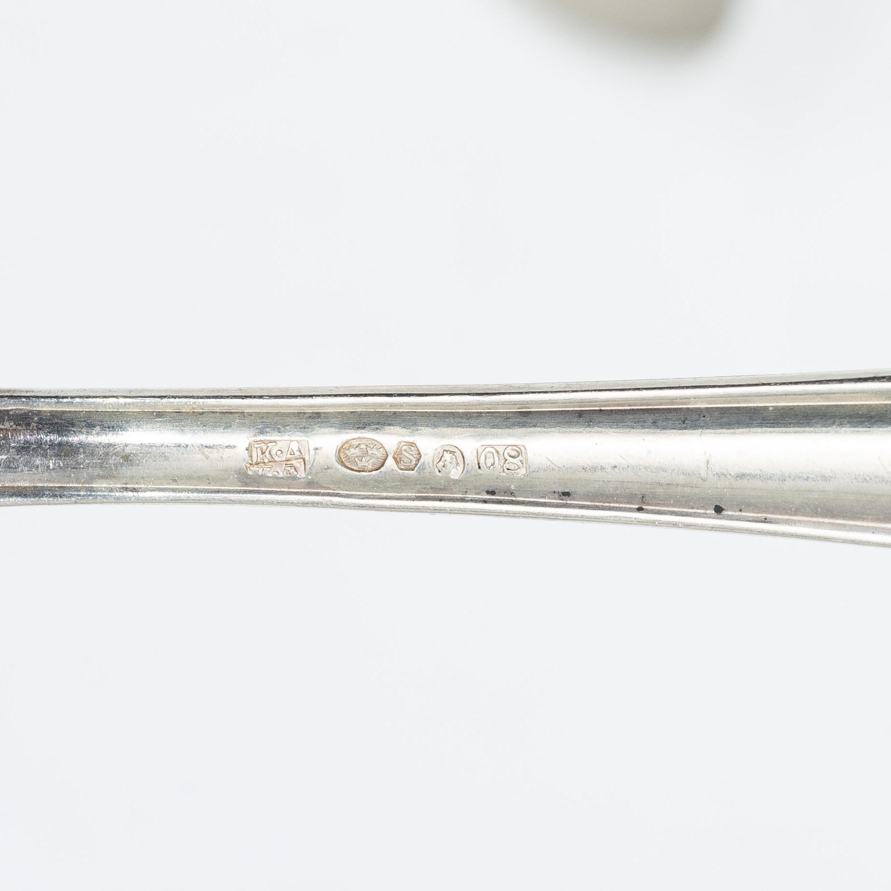 A Swedish silver cutlery set, "Lübeck", mark of K Anderson, Stockholm, some 1939 (107 pieces).
