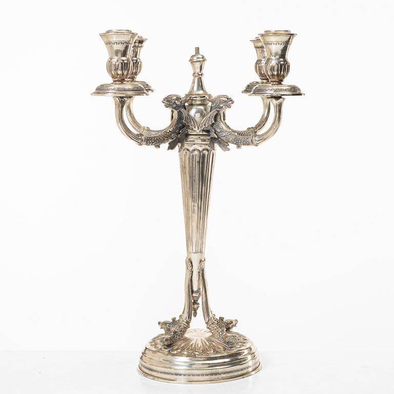 Candelabrum, silver, Empire style, 20th century.