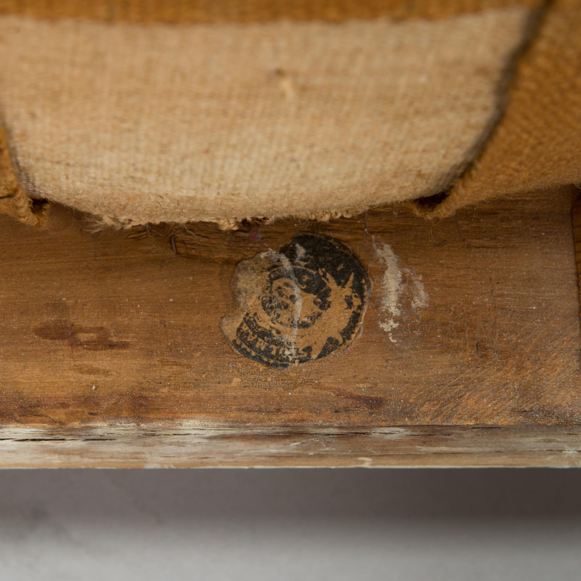 Four late Gustavian Stockholm chairs one signed EÖM  Erik Öhrmark turn of 18th/19th Century.