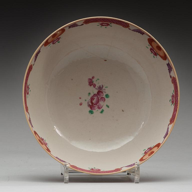 A famille rose 'European Subject' punch bowl, Qing dynasty, Qianlong (1736-95).