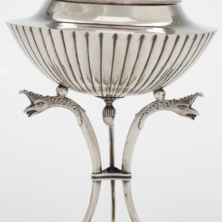 A lidded silver bowl, maker's mark of Erik Albrecht Körsner, Falun, Sweden 1815.