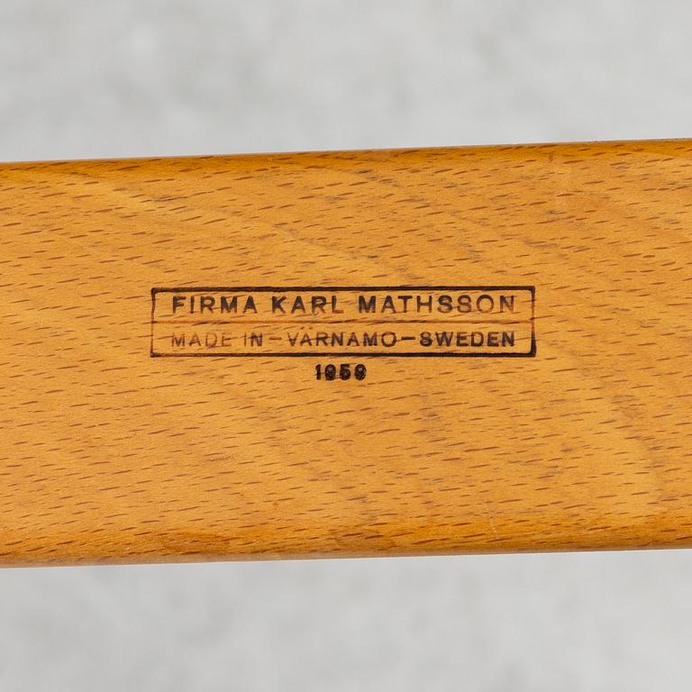 Bruno Mathsson, a pair of 'Eva' armchairs, Firma Karl Mathsson, Värnamo, 1959-62.