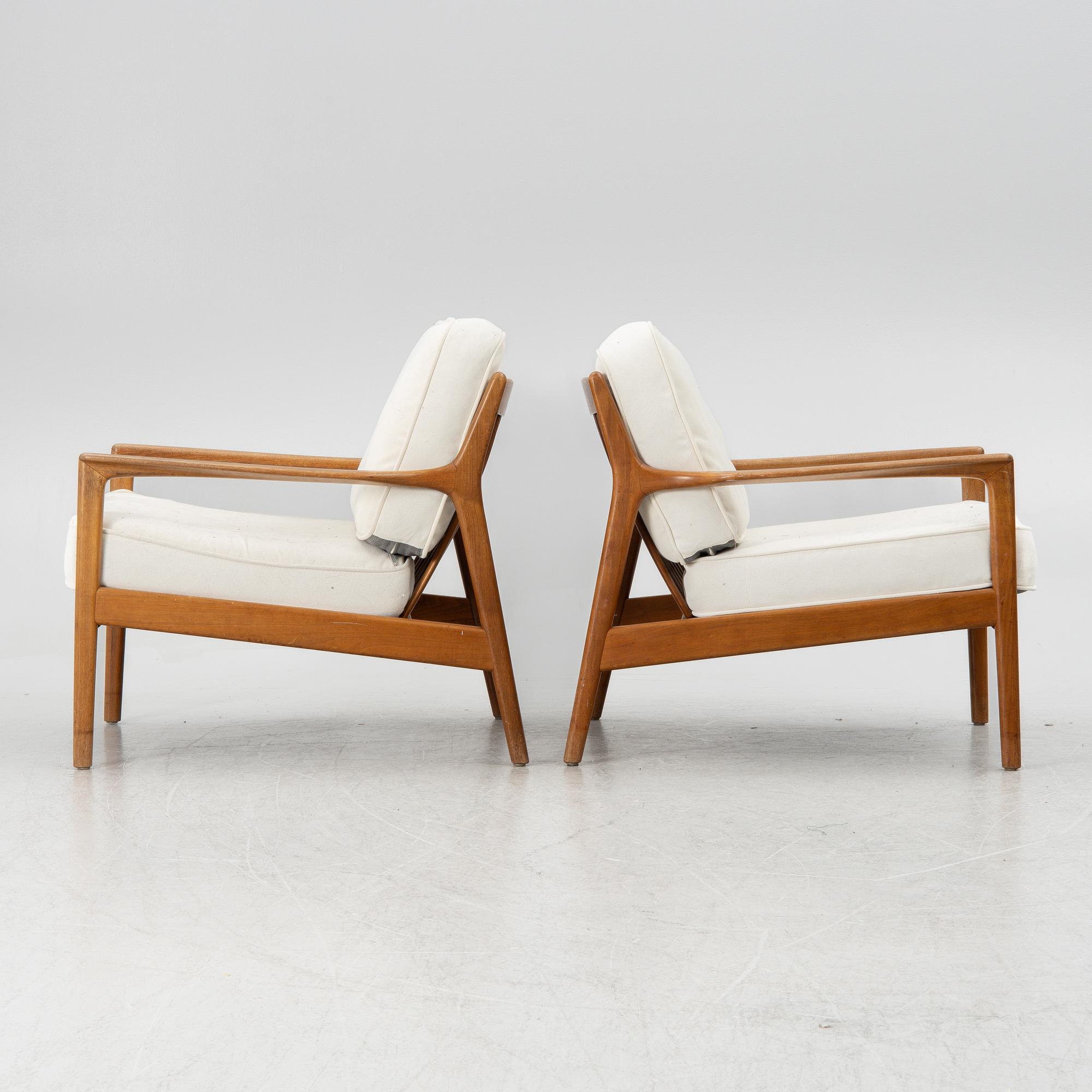 Folke Ohlsson, a pair of "USA 75" armchairs, Dux 1960s.