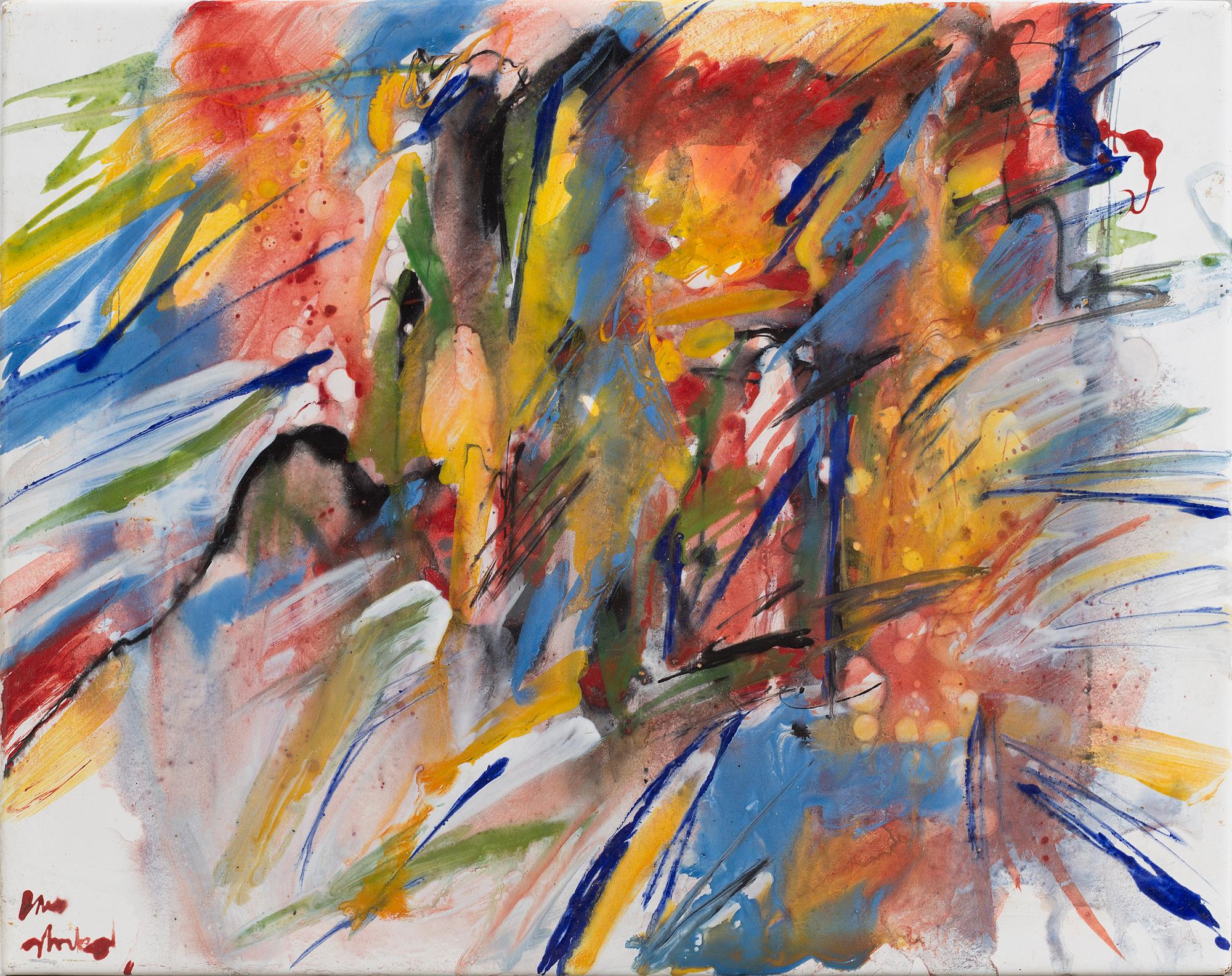 LARS STOCKS, 3 enamel paintings, 2 signed.