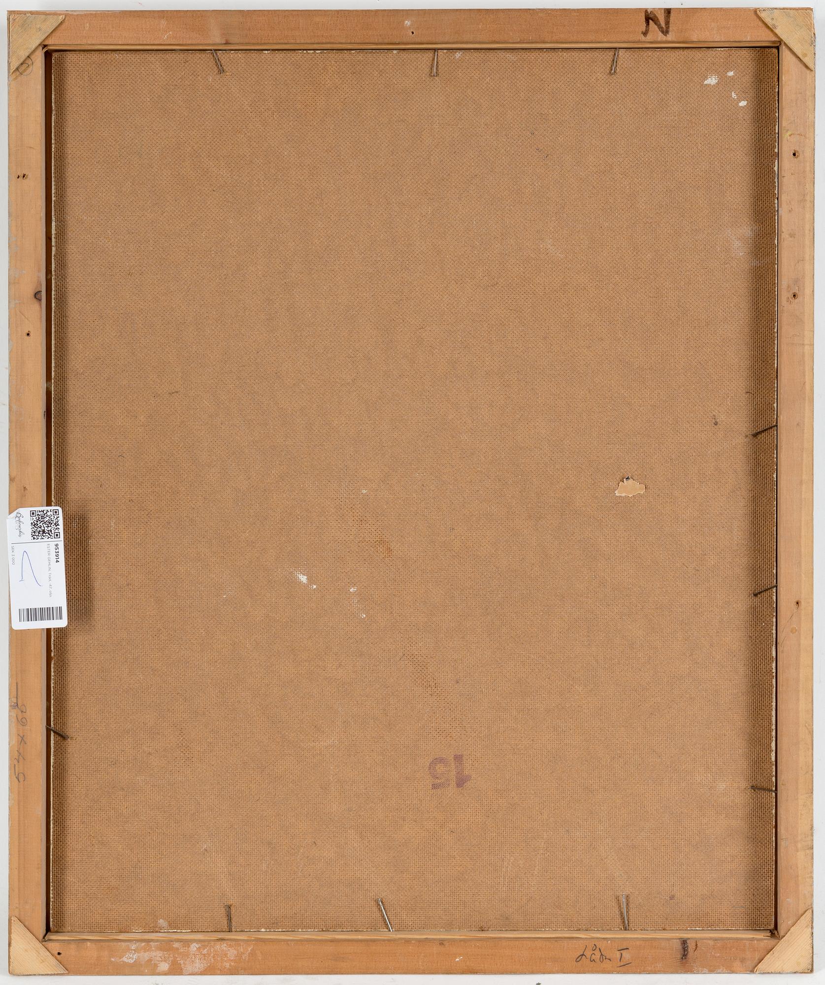 ESTER GEHLIN, Olja på pannå, signerad och daterad -47.