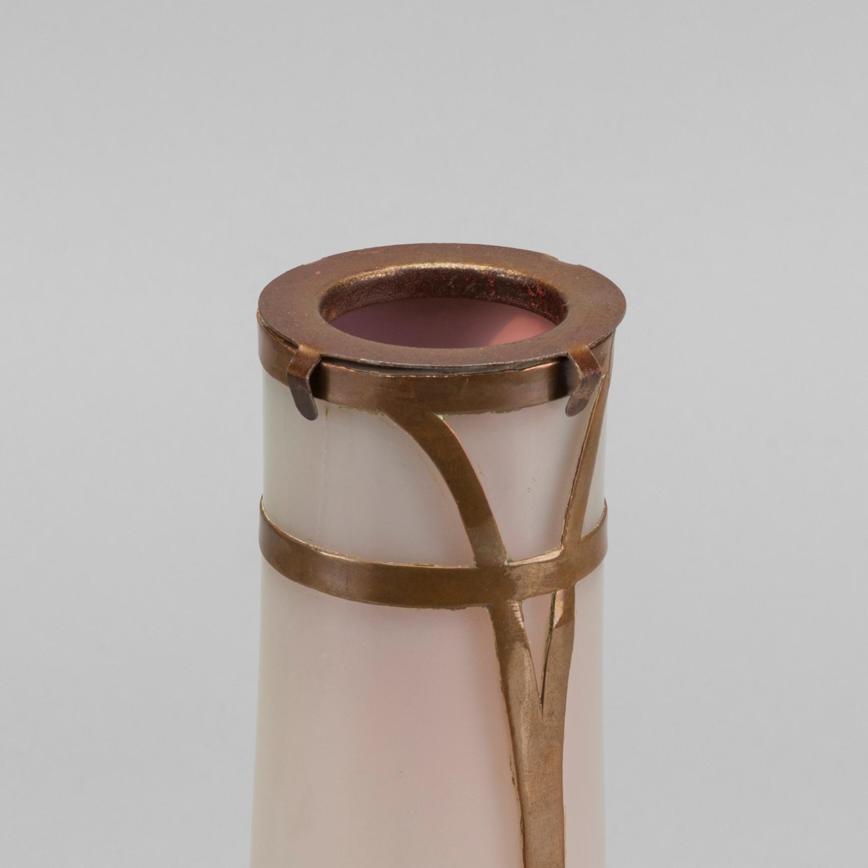 RIEDEL & RINDSKOPF, a "Aventurine" glass and copper vase.