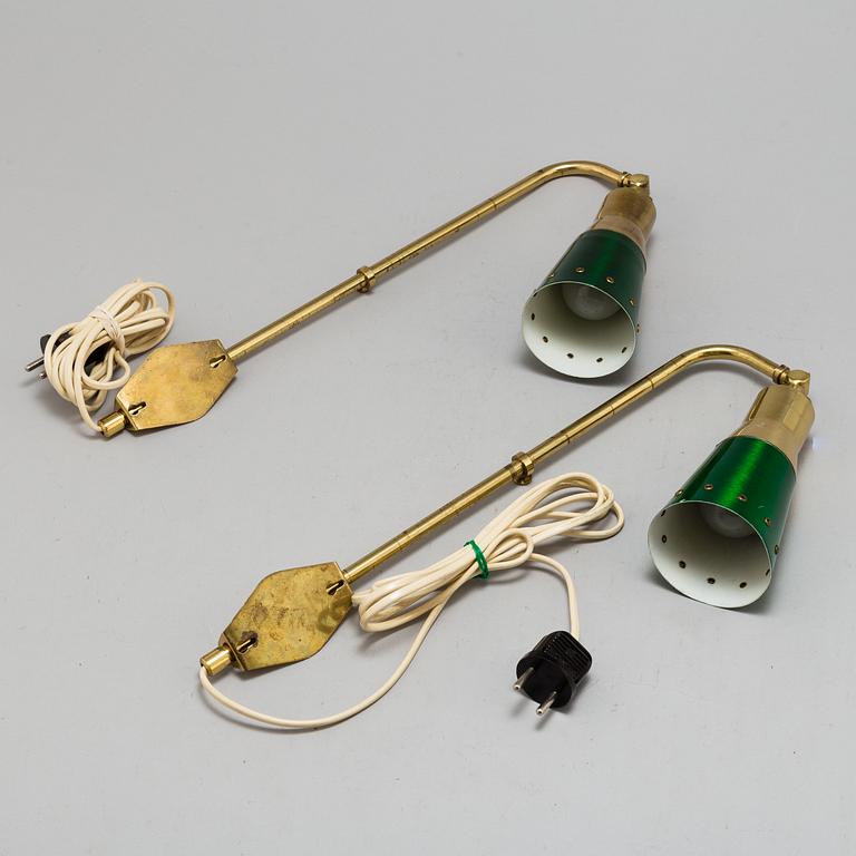 A pair of mid 20th century wall lights.