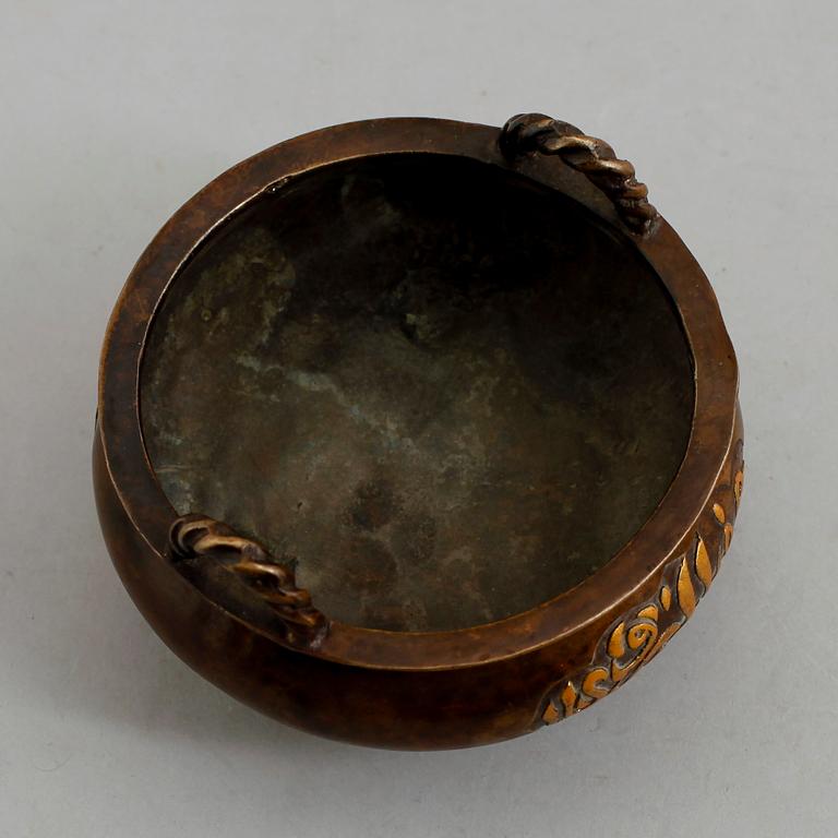 RÖKELSESKÅL, brons, Kina, sannolikt 1900-/2000-tal.