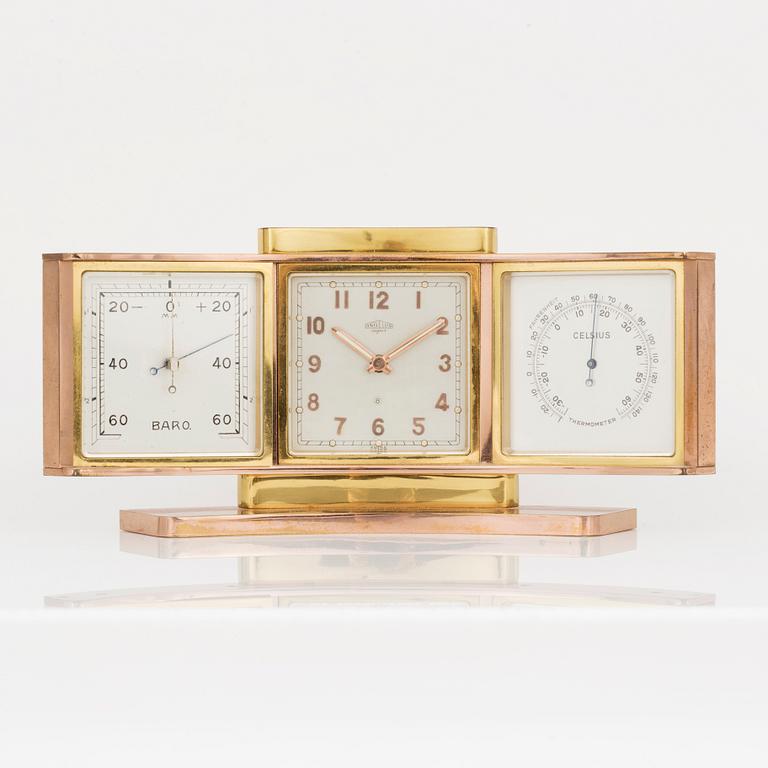 ANGELUS, super, table clock, barometer, thermometer, 190 x 88 mm,