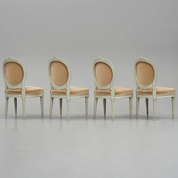 A set of four Gustavian chairs by Erik Holm (master 1779-1814).