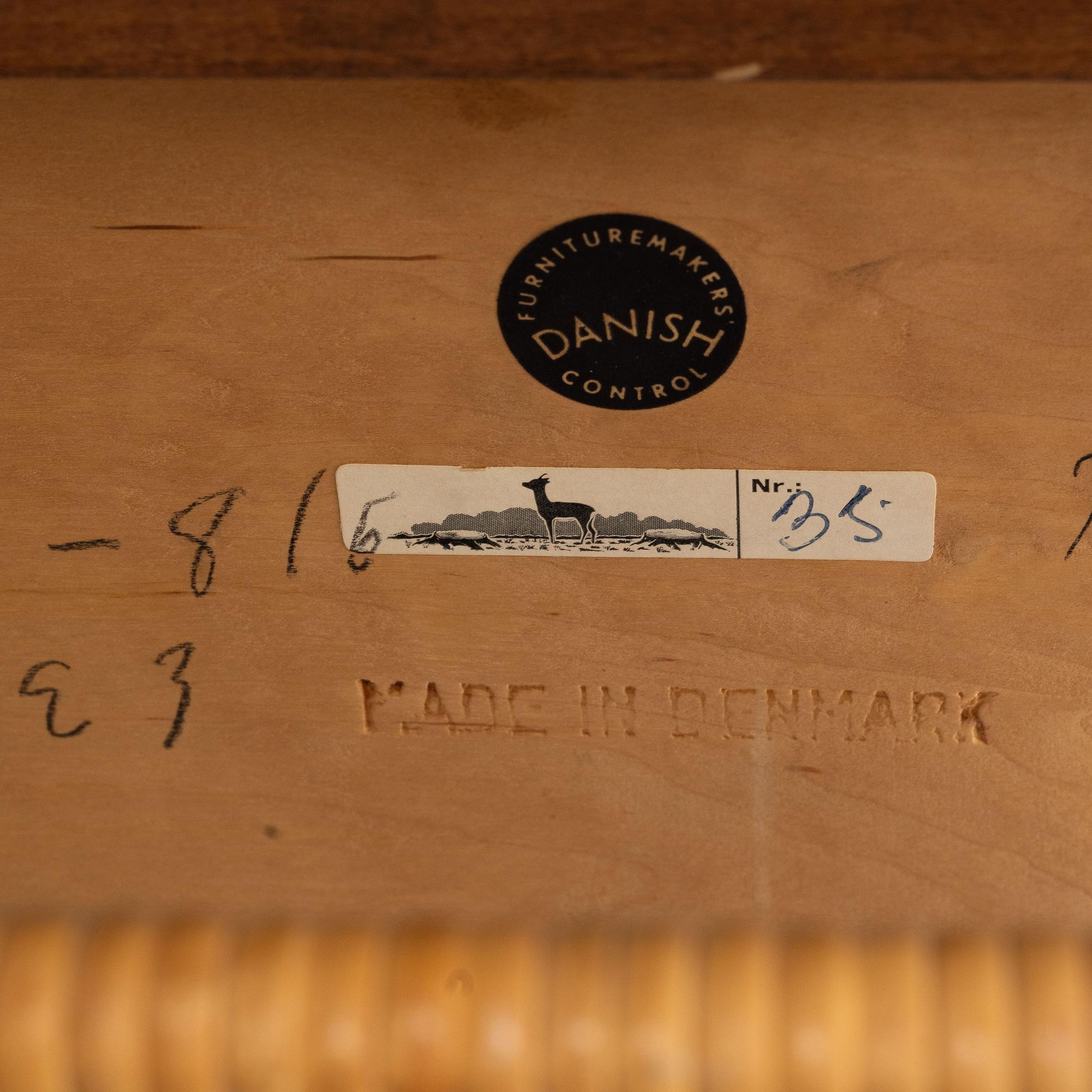 Severin Hansen, sängbord, Haslev, Danmark, formgivet 1957-58.