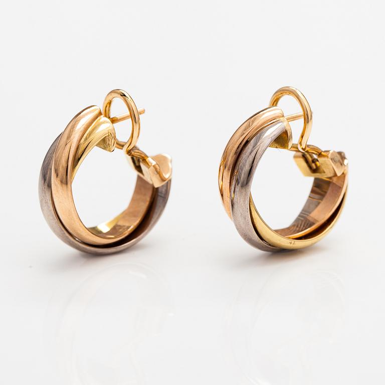 Cartier, A pair of 18K gold earrings "Trinity". Marked Cartier 1997, NY030.