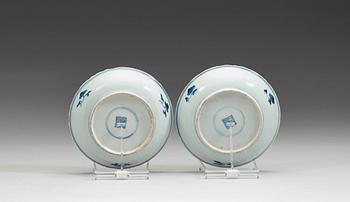 ASSIETTER, åtta stycken, porslin. Mingdynastin, Tianqi/Chongzhen (1621-44).