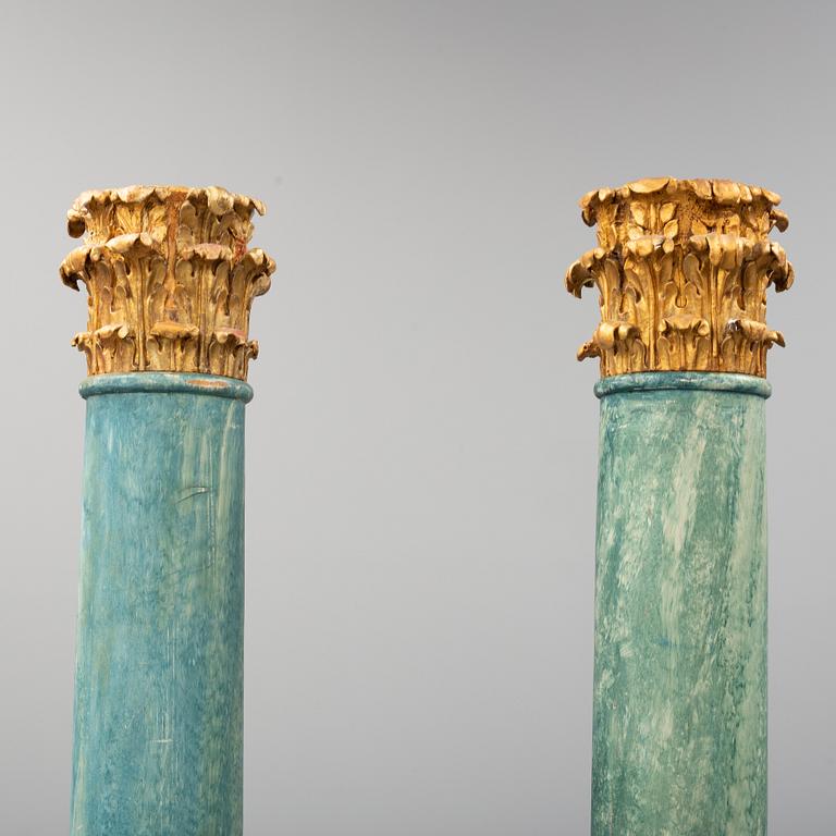 A pair of columns, 18th century and later.