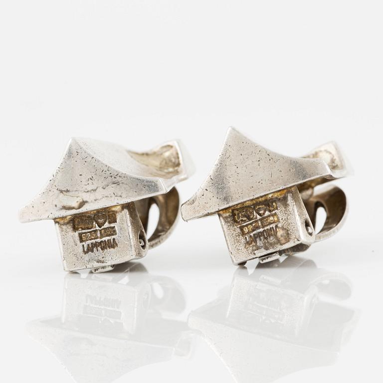 Björn Weckström/Lapponia, örhängen, clips, sterlingsilver, "Muletta".