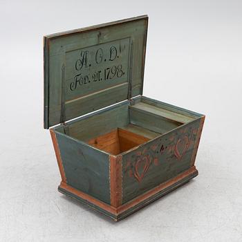 A Swedish painted chest, dated 1815.