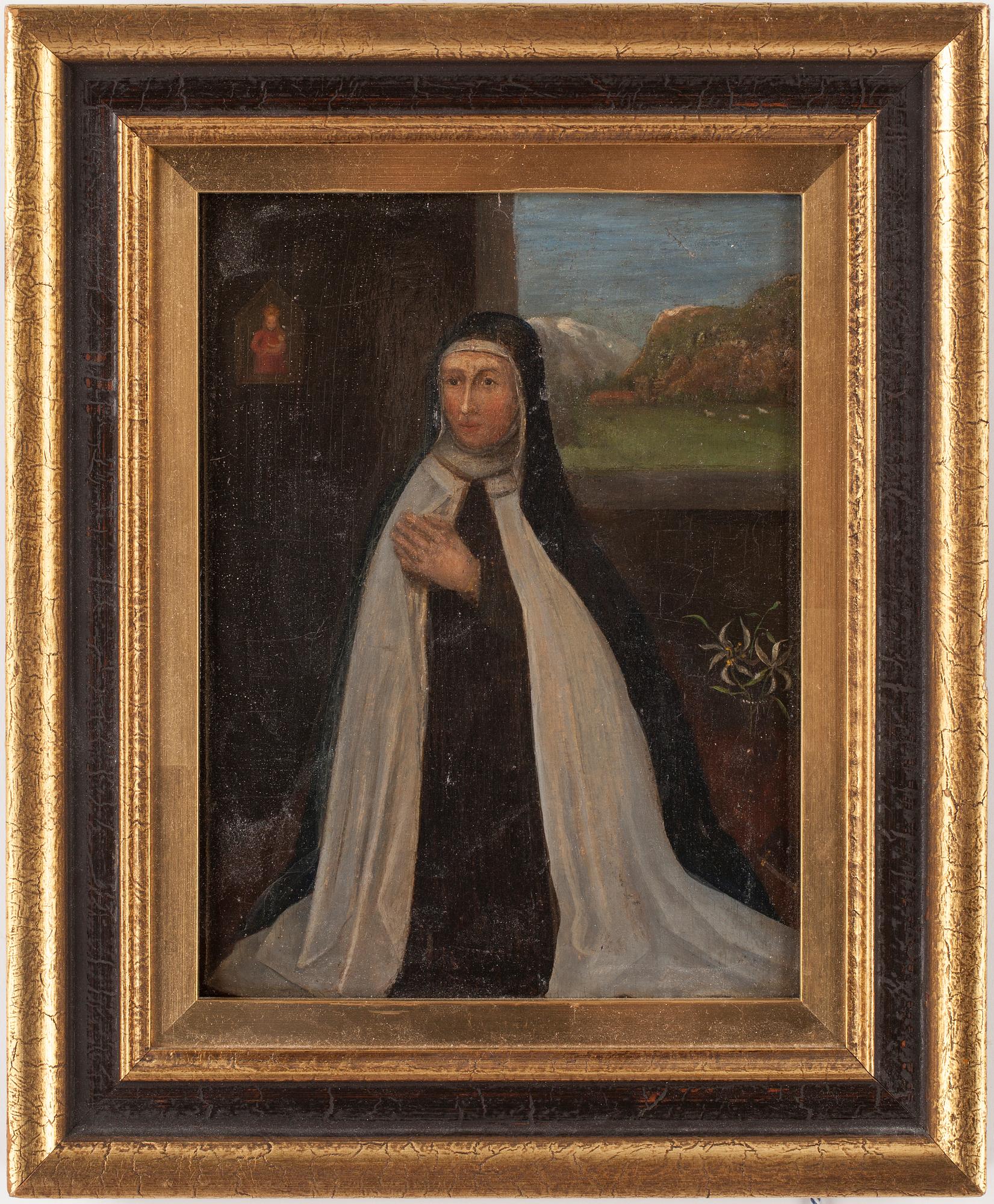 OKÄND KONSTNÄR, olja på pannå, 1700/1800-tal.