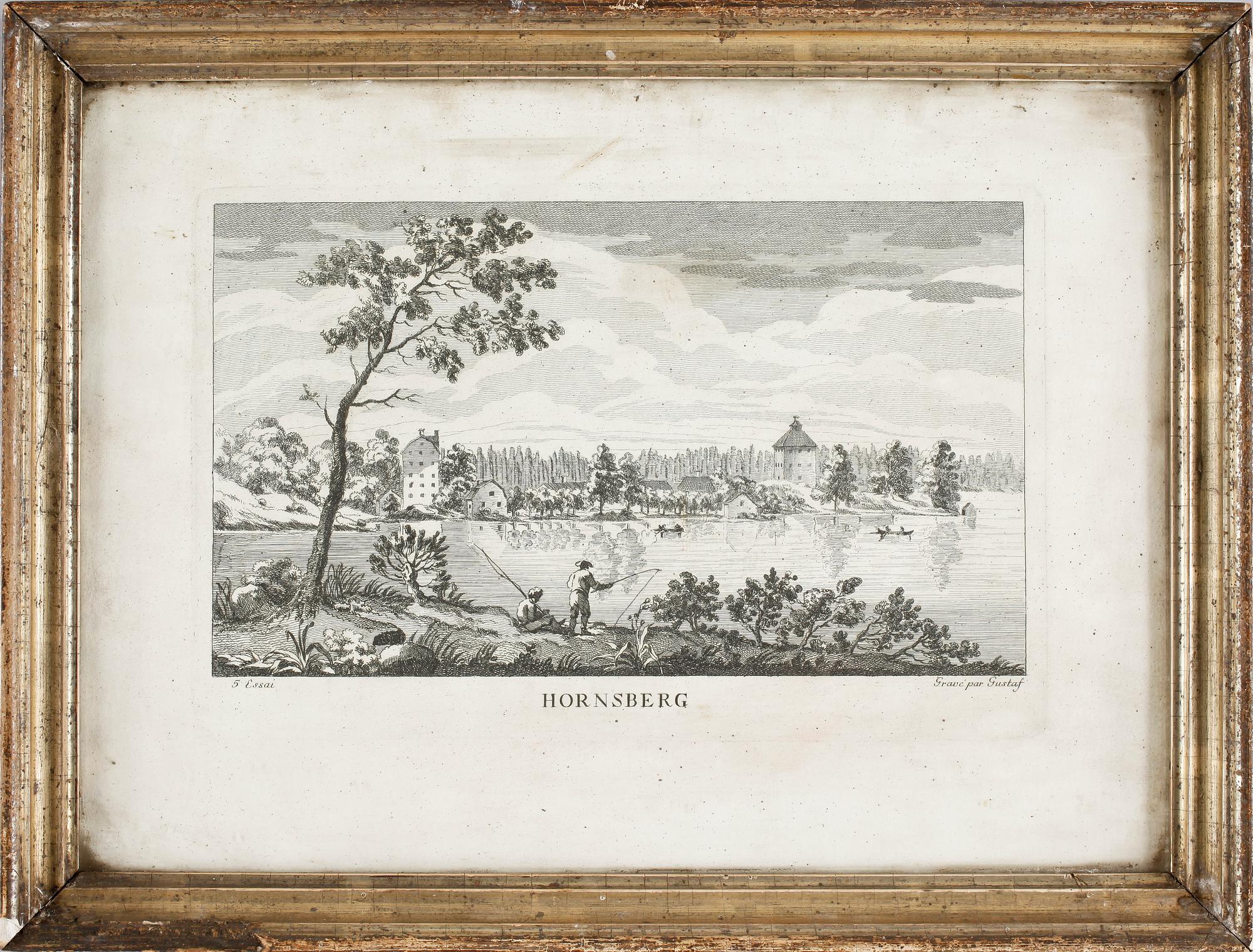 GUSTAF III, gravyr. Sign i plåten.