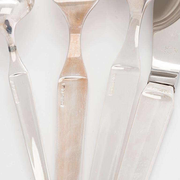 A 24-piece sterling silver cutlery set, 'Diplomat', Kultateollisuus Turku 1978.