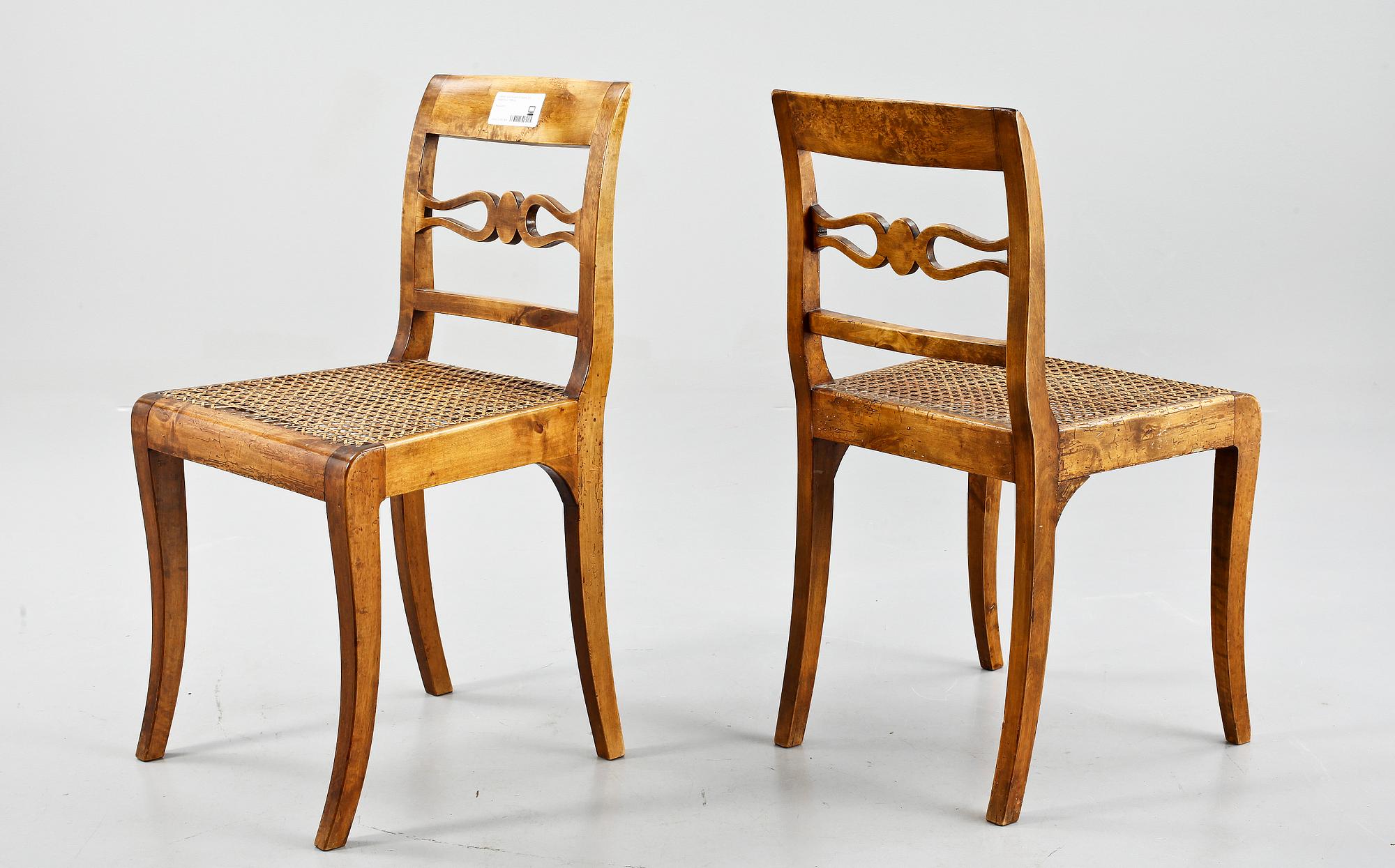 SOFFA samt STOLAR, ett par, biedermeier, 1800-tal.