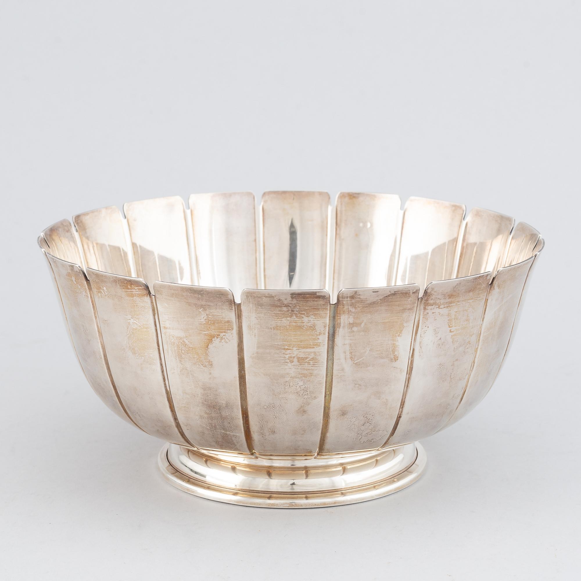 A silver bowl.
