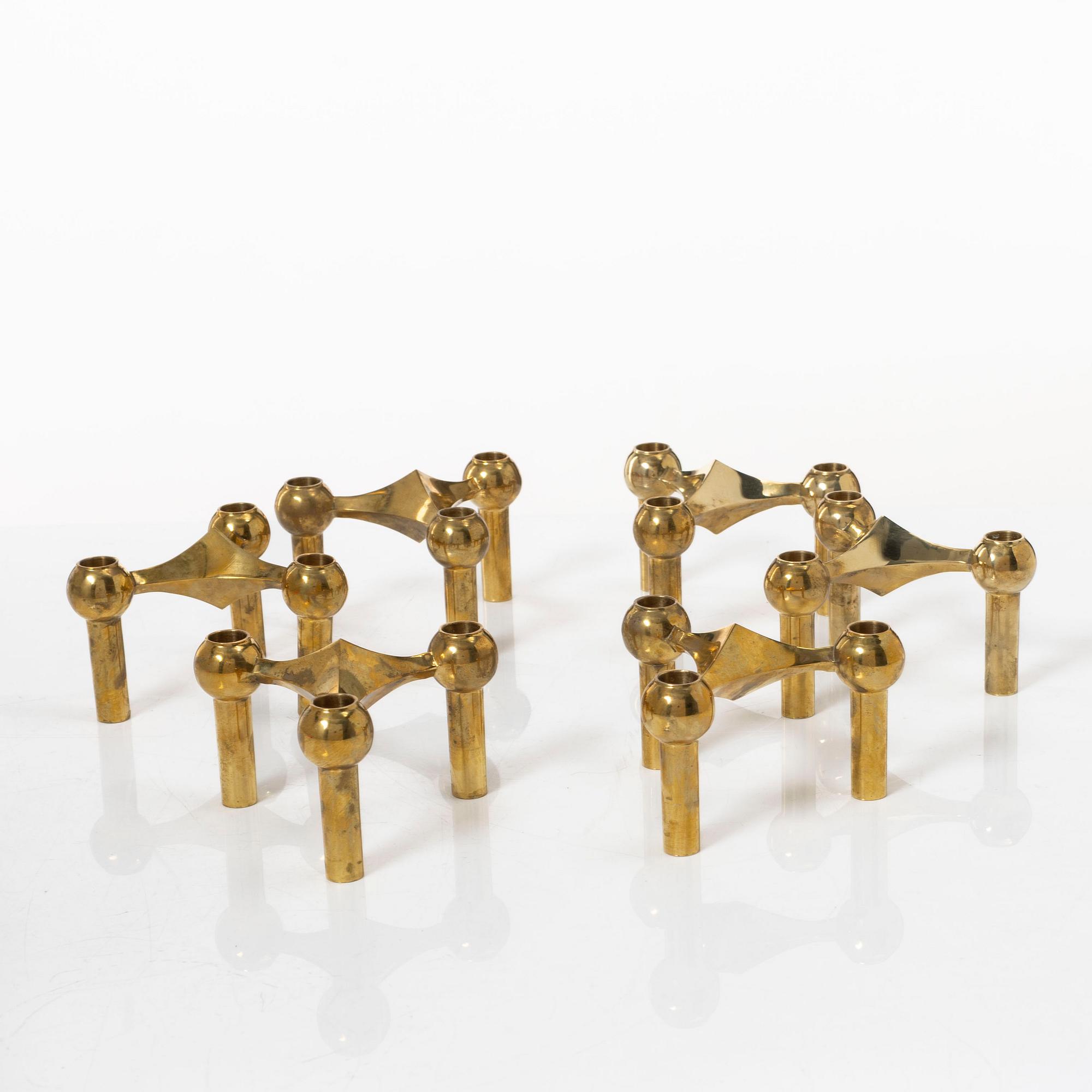 Caesar Stoffic & Fritz Nagel, candlesticks, 6 pcs, Germany, second half of the 20th century.