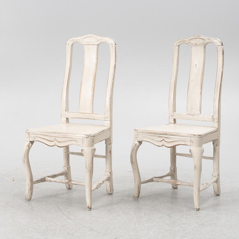 A pair of late Baroque chairs, 18th century.