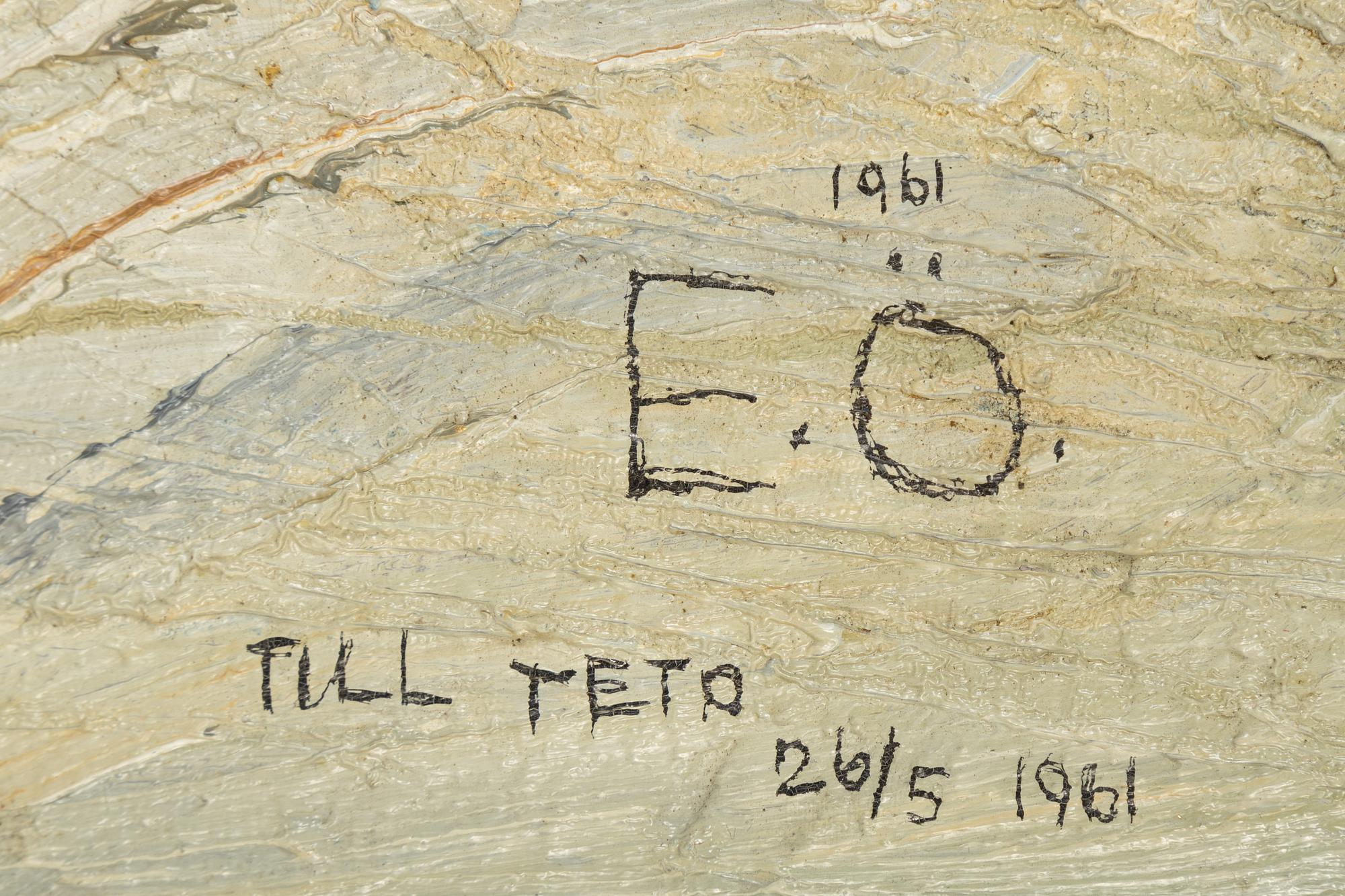 Eje Öberg, olja på pannå. Signerad och daterad 26/5 1961.
